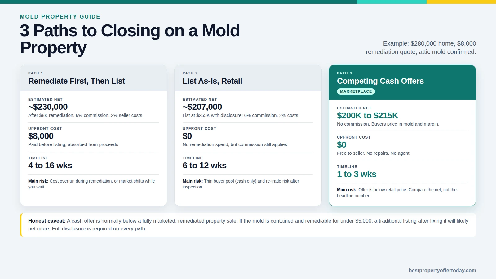 Selling a House with Mold: Disclosure, Lenders, and What Each Path Actually Nets