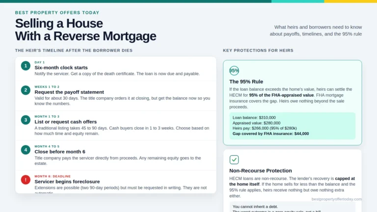 Selling a House With a Reverse Mortgage: Payoff Mechanics, the 95% Rule, and What Heirs Get Wrong