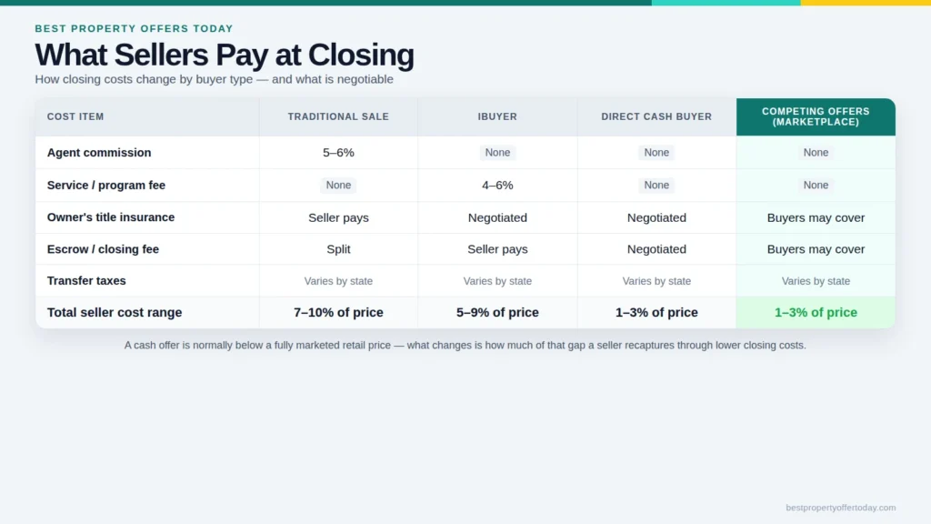 Cash Home Sale Closing Costs: What the Seller Actually Pays