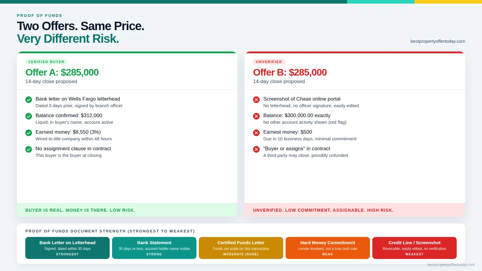 Proof of Funds from a Cash Buyer: What Sellers Should Ask For Before Signing