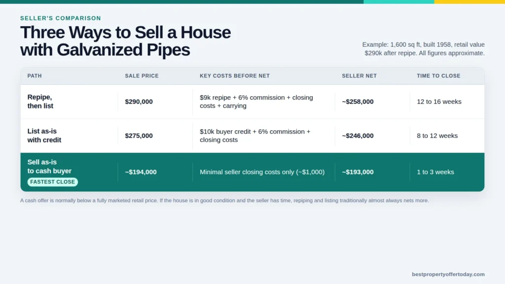 Selling a House With Galvanized Pipes: What Each Path Nets