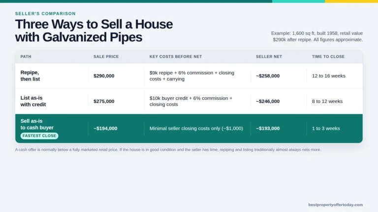 Selling a House With Galvanized Pipes: What Each Path Nets