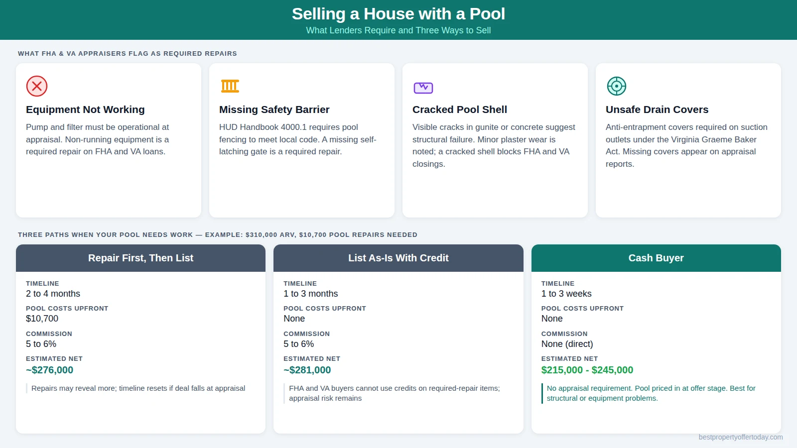 Selling a House with a Pool: What Lenders and Buyers Actually Require