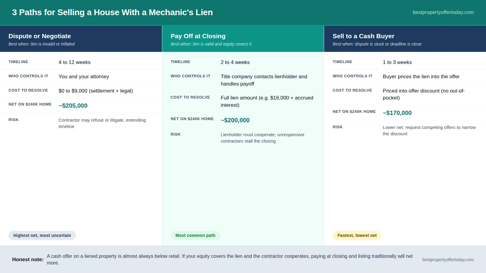 Selling a House With a Mechanic’s Lien: Your Three Options