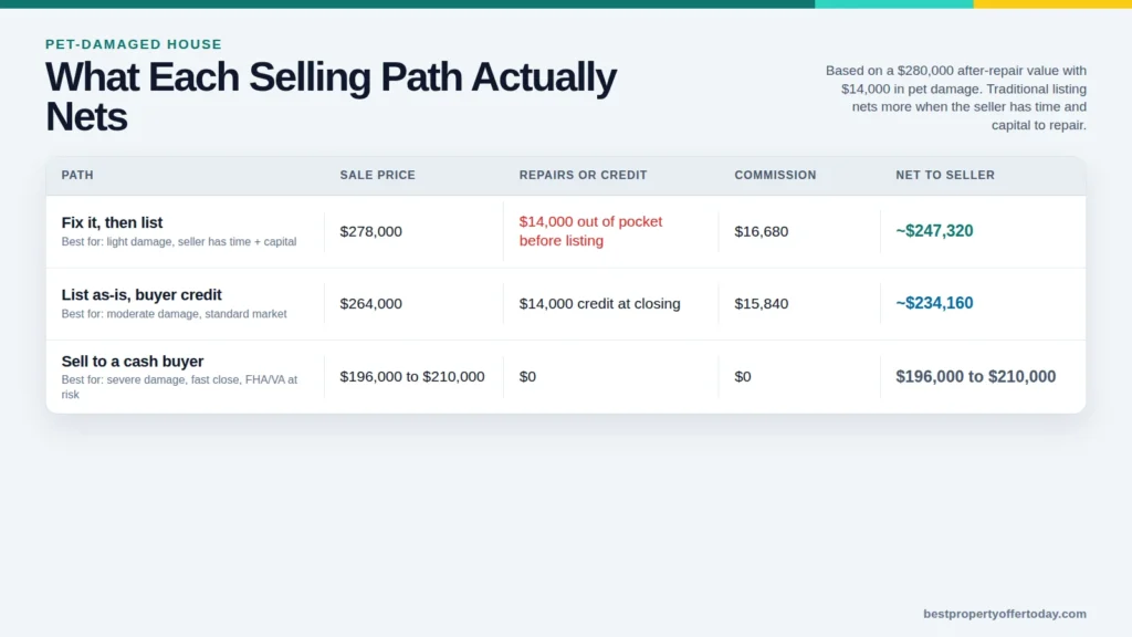 Selling a House with Pet Damage: Three Paths and What Each Nets