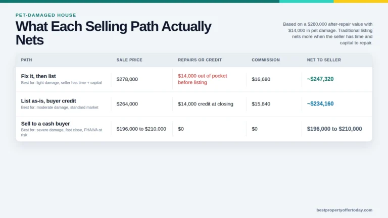 Selling a House with Pet Damage: Three Paths and What Each Nets